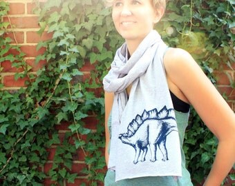 Stegosaurus Dinosaur Scarf -Stegosaurus Scarf -Unique Dinosaur Gift -Winter Dinosaur Wear -Hipster Scarf -Paleontology Gift -Geeky Scarf