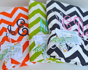 Monogrammed College Laundry Bag in Chevron with Strap grad gift