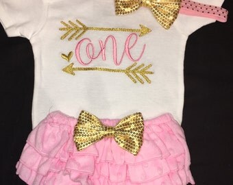 Baby Girl 1st Birthday Outfit, Baby Girl First Birthday Outfit, Girl Number 1 Birthday Outfit, Girl 1st Birthday Outfit, Girl One Outfit