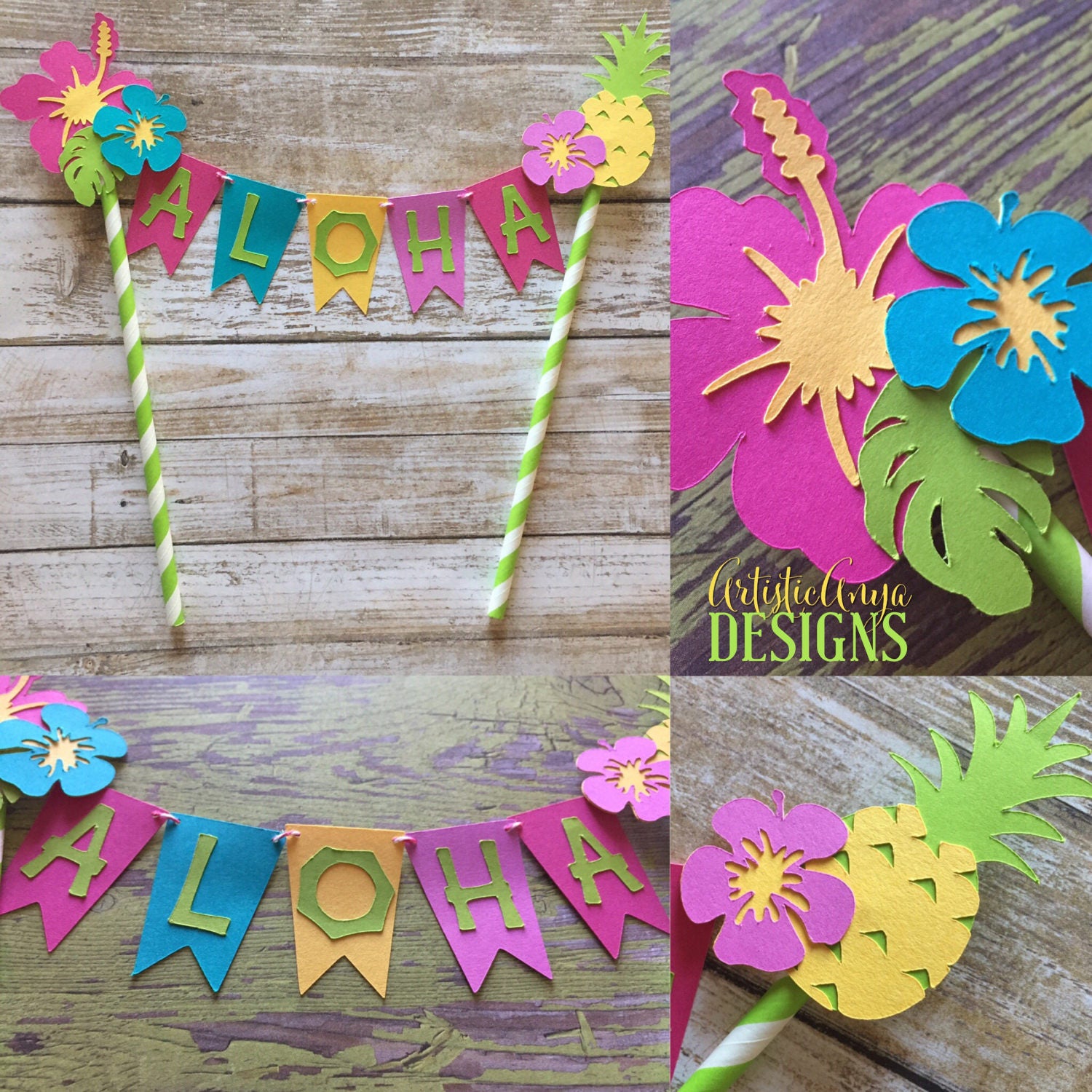 hawaiian cake bunting topper smash cake banner moana themed birthday luau decorations - Luau Decorations hawaiian cake bunting topper smash cake banner moana themed birthday luau decorations - Luau Decorations
