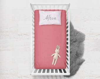 Fitted Crib Sheet Melon. Flat Crib Sheet. Crib Sheet. Toddler Sheet. Baby Sheet. Solid Pink Fitted Sheet. Crib Bedding. Melon Fitted Sheet.