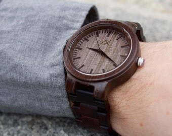 Mens Ebony Wood Watch, Minimalist Watch, Wooden Watch for Him, Gift for Him, Mens Wood Watch, Personalized Wood Watch, Wedding Gift