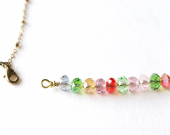 SADIE Necklace / wire wrapped pendant / wire wrapped necklace / wire wrapped jewelry / wire jewelry / crescent necklace / rainbow necklace