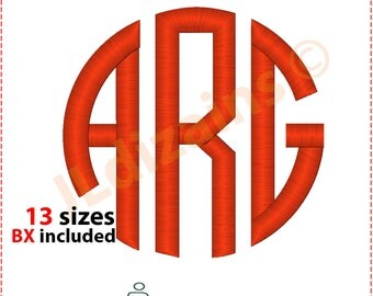 Circle Monogram Embroidery Font. Monogram embroidery font. Circle font embroidery. Embroidery design monogram. Machine embroidery design