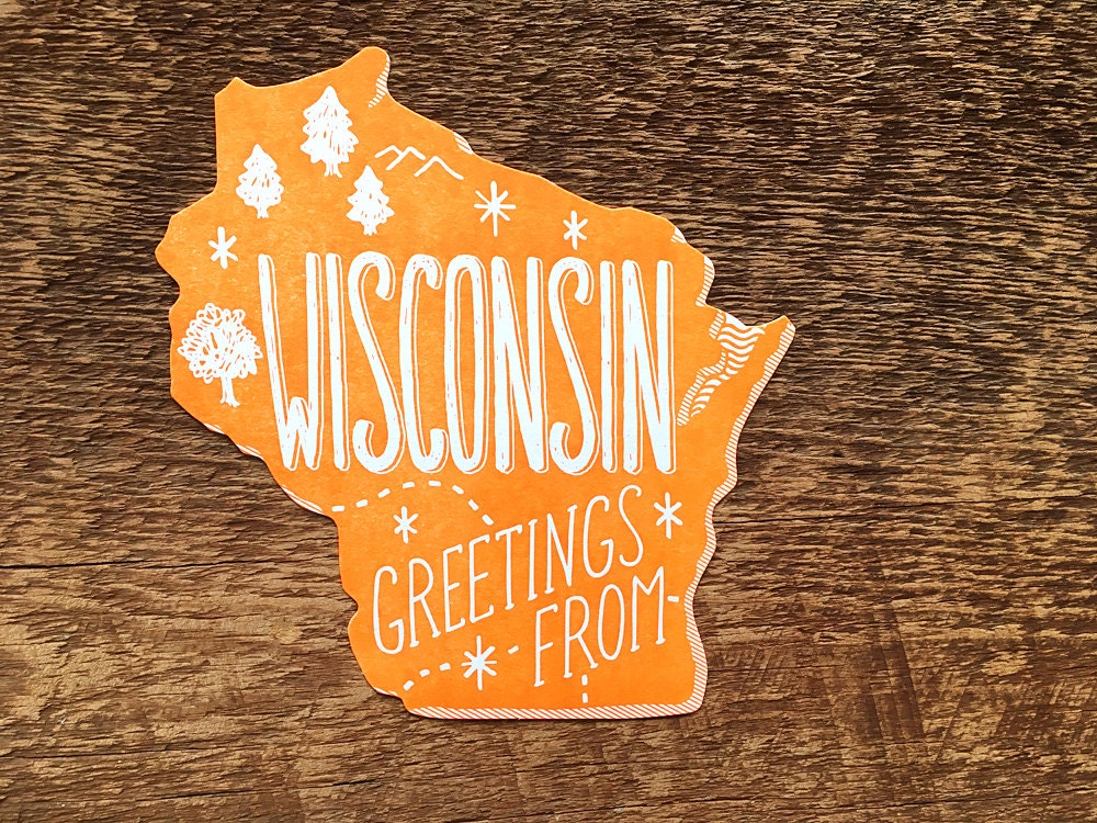 Wisconsin Postcard Greetings from Wisconsin Die Cut