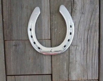 Chrome Powder Coat Paint, Horse Shoe Decor, Western Decor, Chrome Color Painted Horseshoe, Gifts Under 20, Horseshoe, Painted Horseshoe
