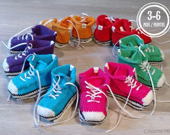 Baby converse knitted booties sport booties baby gift baby shower baby girl booties baby boy booties baby knit baby girl baby boy