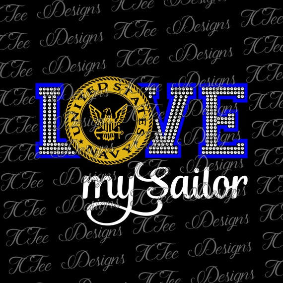 Download Love My Sailor United States Navy Rhinestone Mixed Media