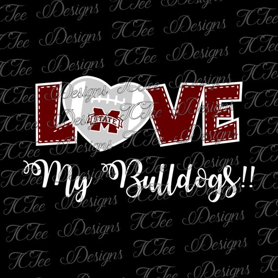 Download Love My Mississippi State Bulldogs College Football SVG File