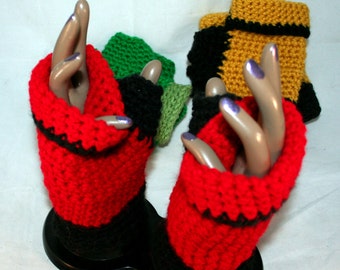 Pokemon Go Trainer Gloves Custom Order Any Size, Any Team! Crocheted Ash Ketchum, Mystic, Instinct, or Valor Fingerless Mittens