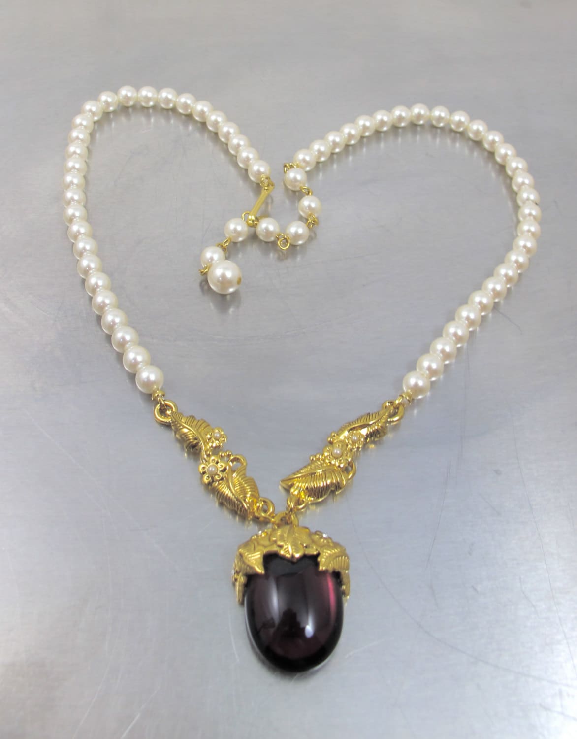 Edgar Berebi Pearl Necklace Limited Edition Amethyst Glass