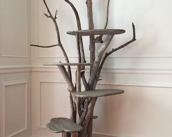 Large Driftwood Cat Climbing Tree. Handmade from Reclaimed Driftwood.