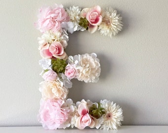 Floral Letter 19" 24", Flower Letter, Nursery Letter, Light Pink Nursery Decor, Wall Letter, Wedding Letter, Flower Initial, Letter Nursery