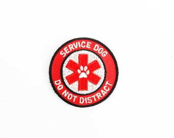 Service Dog Patch, Do Not Distract - Service Dog Patches - Available in sew on, iron on, or velcro backing - Service dog patch