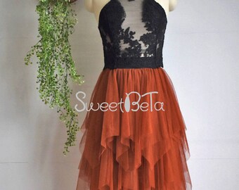 Brown tutu tulle skirt,hot design tutu skirt, party prom tulle skirt, tea length tutu, girl summer skirt