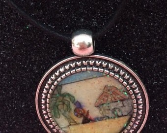 Medal drawing miniature painted by hand.