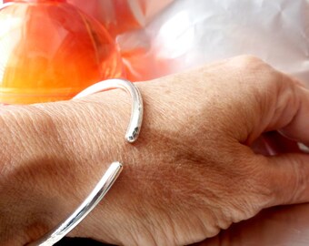 Silver Stacking Bangle, Open Bangle Bracelet, Bangle Bracelets, Sterling Silver Bangle Trendy Bracelets, Handmade Bracelets,
