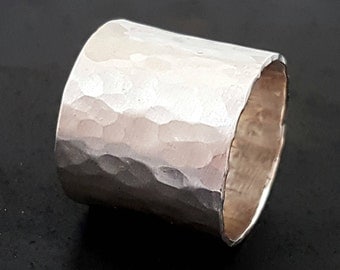 Silver Wide Ring, Statement Silver Ring, 16mm Cigar Band Ring, Unisex Ring, Engraving Option, Handmade, Silver Jewelry, Engagement Rings