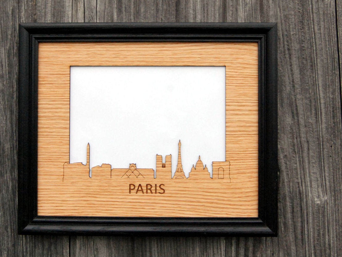 8x10 Paris Picture Frame Paris Skyline Decor Gift for Paris