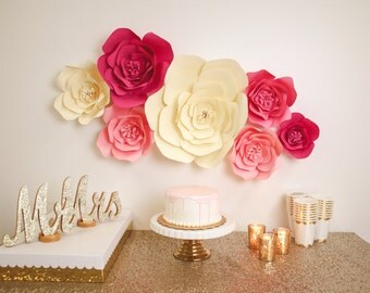 Large, Medium, Small Paper Flower, Large Paper Flower, Fully Assembled Handmade Paper Flower Decor, Giant Paper Flower, Flower Backdrop