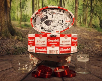 Campbell's Soup, Stash Box, Stoner Kit, Smoke Accessories, Herb Grinder,Stash Jar, Stoner Gifts, Hippy Kit, Rolling Box,420 Box,Tobacco Case
