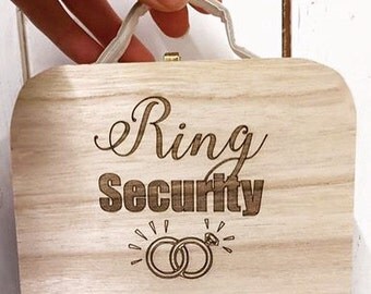 Ring Security, Personalized ring box, Ring bearer box, Ring Bearer suitcase, mini ring suitcase, personalised ring box