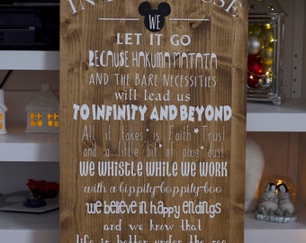 In this house/we do disney/disney sign/disney decor