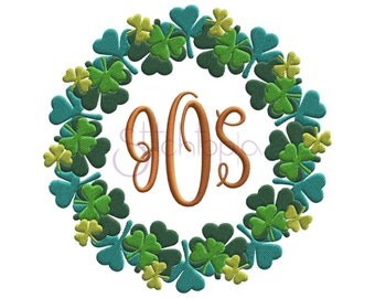St. Patrick’s Day Shamrock Embroidery Frame Round - 10 Sizes 10 Formats DST PES HUS Machine Embroidery Frame Design - Instant Download Files