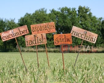Set of 18 Classic Metal Garden Markers - set of garden markers, garden label, vegetable garden, plant markers, herb garden markers