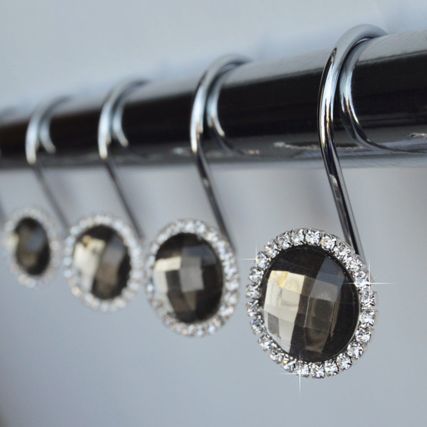 Shower Curtain Hooks Rings Brown Decorative by AmericanCuteness