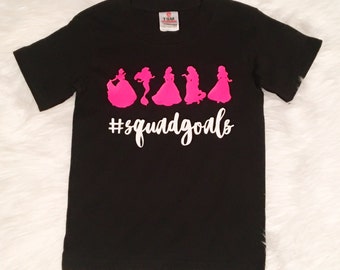 Disney princess shirt, disney princess silhouettes, disney squad, squad goals, disneyland shirt, disney shirt, custom disney shirt