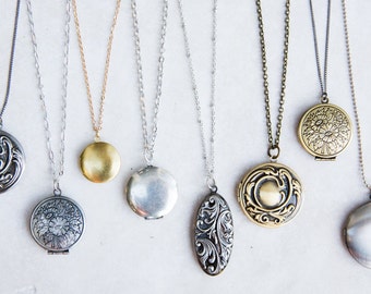 Locket Necklace, Long Boho Necklace, Vintage Locket Necklace, Create your Own Layered boho necklace, Bridesmaid Lockets, Anniversary Gift
