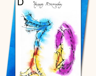 70th EXTRA LARGE Birthday Greeting card, A4,(8''x 11''), Personalised card, Any name on the cards, Age specific birthday card