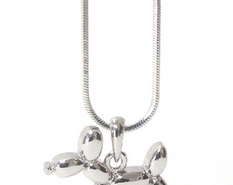 Balloon Dog Figure Necklace, Balloon Artist Necklace, Balloon Twister Necklace, Balloon Artist Jewelry w Gift Box