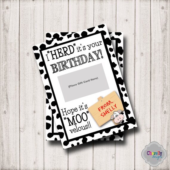 Printable Birthday Gift Card Printable BDAY002 Birthday