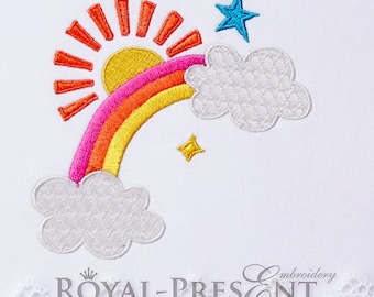 Machine Embroidery Design Rainbow - 3 sizes