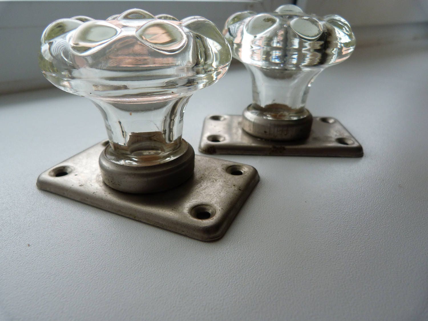 Set of 2 Vintage Door Handles Vintage Door Knobs Vintage Glass Door
