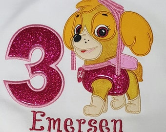 Skye Paw Patrol Birthday Shirt, Skye birthday shirt, Paw patrol birthday shirt