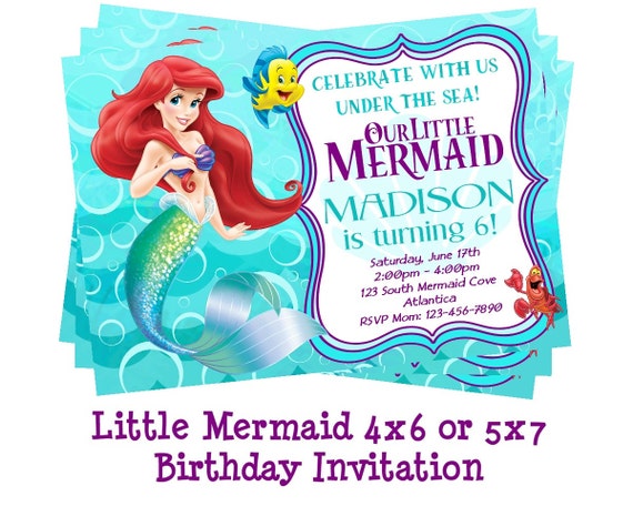Modern Day Little Mermaid Invitations 1