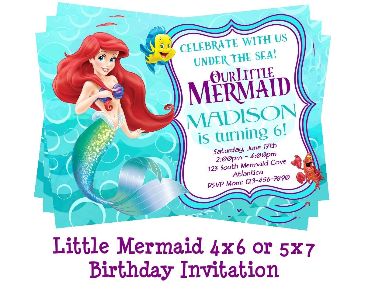 Little Mermaid Invitations 2