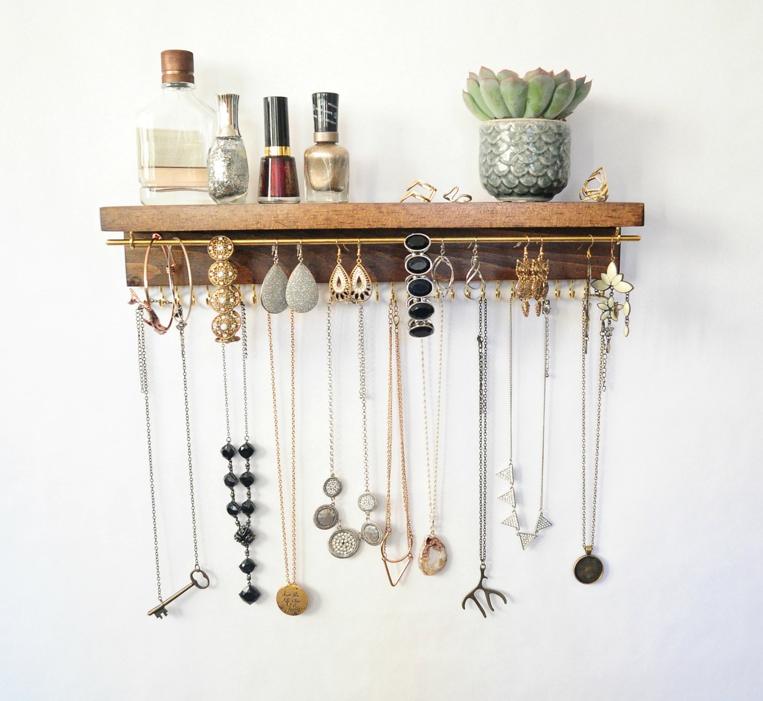 Jewelry Organizer With Shelf Necklace Holder Bracelet and