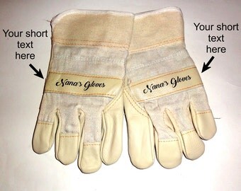 Personalized Work Gloves. Printed Gloves With Your Name, Message. Custom Protective Gloves. Personalised Safety Gloves. Custom Garden Gloves