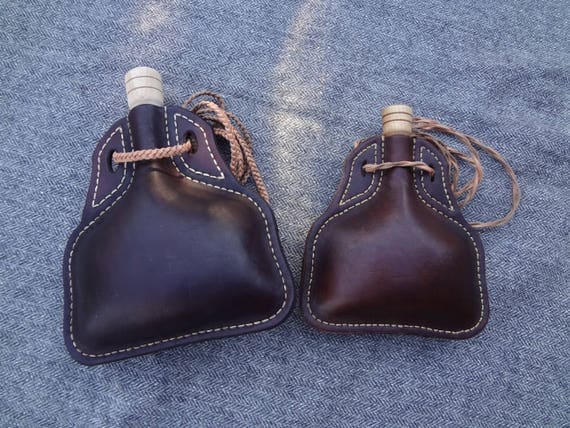 Viking Leather Costrel Leather Water Bottle Beeswax Sealed