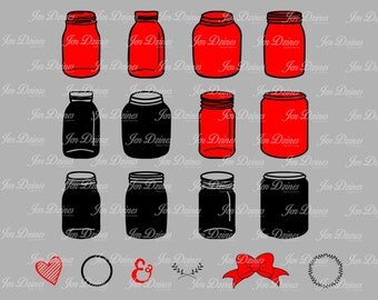Mason Jar SVG Monogram Frame SVG DXF mason jar Design svg file for Cricut Silhouette svg cutting file Frame svg, svg monogram
