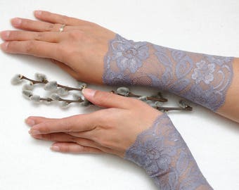 Lace bracelets Lace cuff Gray wedding bracelet cuff bracelet Lace wrist cuff Boho bracelet Elegant bracelet gift for bride Filigree bracelet