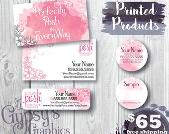 Perfectly Posh Combo Pack, Pink Powder, Perfectly Posh Business cards, Perfectly Posh Labels, Direct Sales Marketing Material