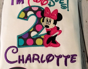 I'm twodles Girl Mouse birthday shirt! 2nd birthday! Personalized!