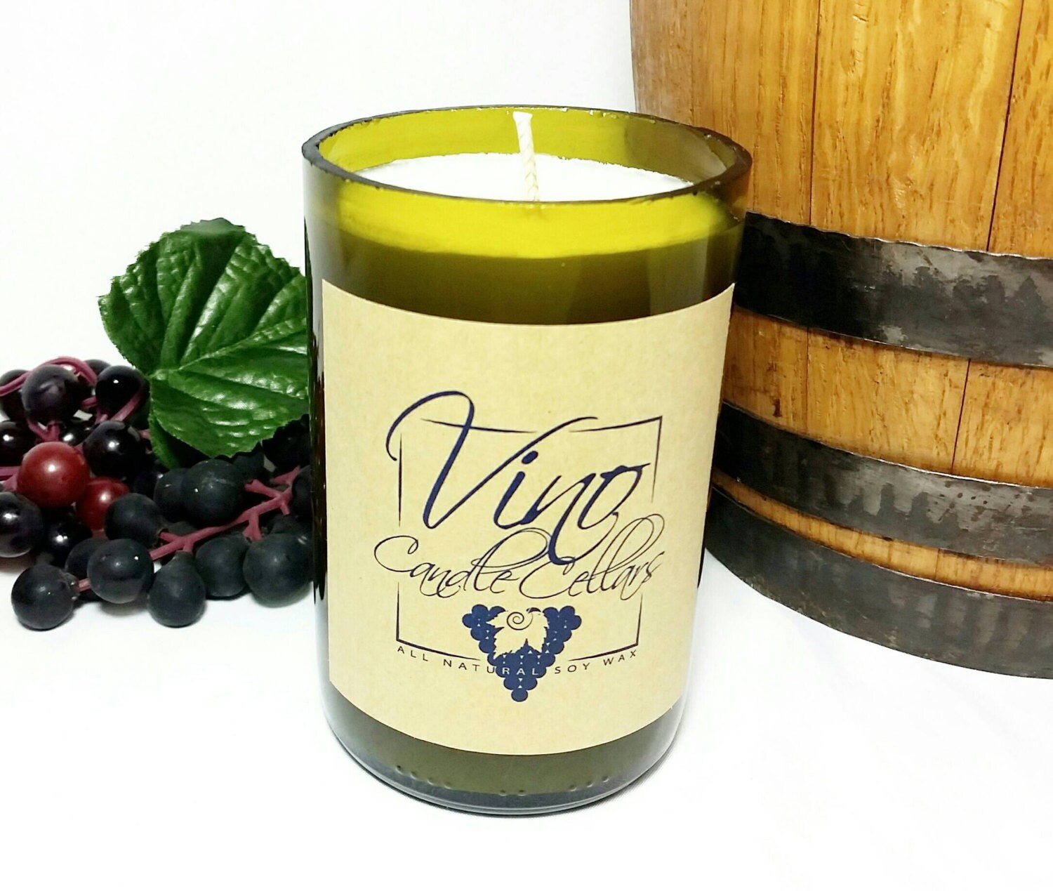 Wine Bottle Candle/Vino Candle Cellars Scented Soy Wax