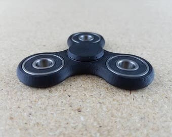Black Fidget Spinner 3D Printed Tri Hand Spinner