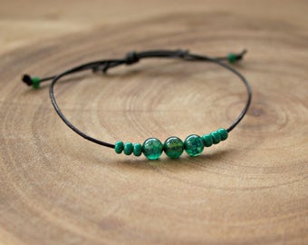 Men's Stone Cord Bracelet / Men's Cord Bracelet